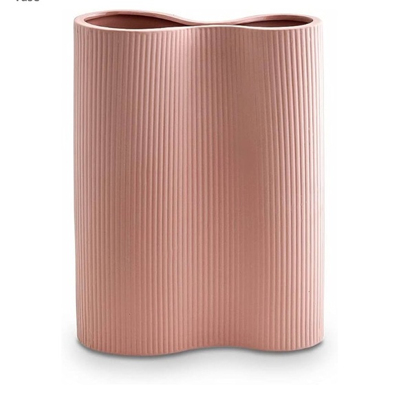 NEW dusty Rose ceramic vase abstract modern elegant - Picture 2 of 4